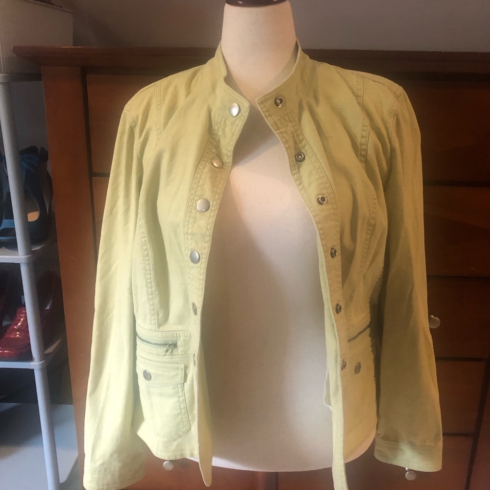 Style & Co. Light Olive Button-Front Utility Jacket - Picture 2 of 8